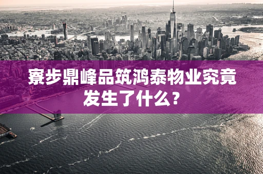 寮步鼎峰品筑鸿泰物业究竟发生了什么？