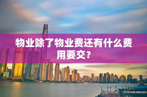 物业除了物业费还有什么费用要交？