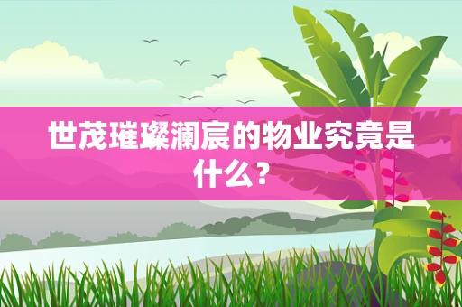 世茂璀璨澜宸的物业究竟是什么？