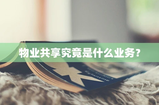物业共享究竟是什么业务？
