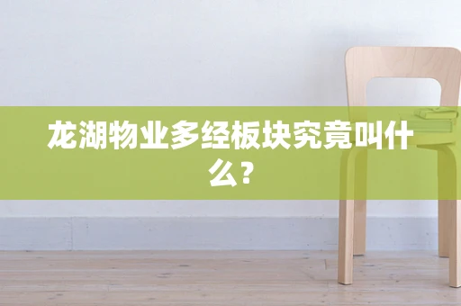 龙湖物业多经板块究竟叫什么？