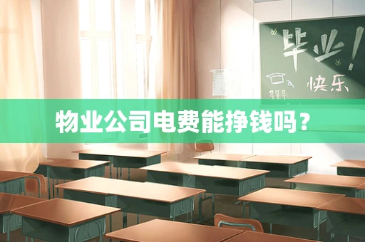 物业公司电费能挣钱吗？