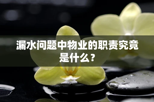 漏水问题中物业的职责究竟是什么？