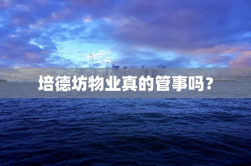 培德坊物业真的管事吗？