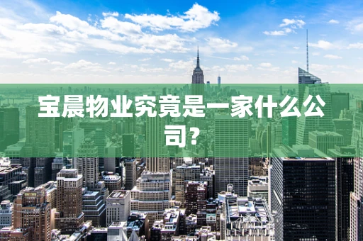 宝晨物业究竟是一家什么公司？
