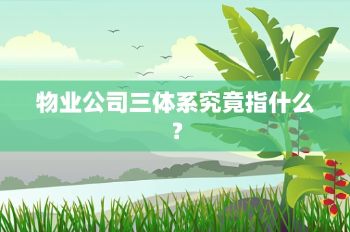物业公司三体系究竟指什么？