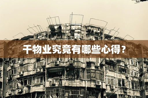 干物业究竟有哪些心得？
