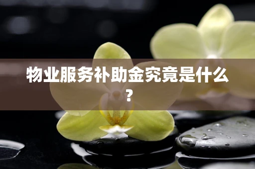 物业服务补助金究竟是什么？