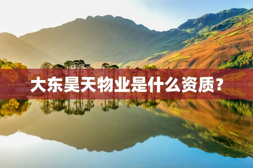 大东昊天物业是什么资质？