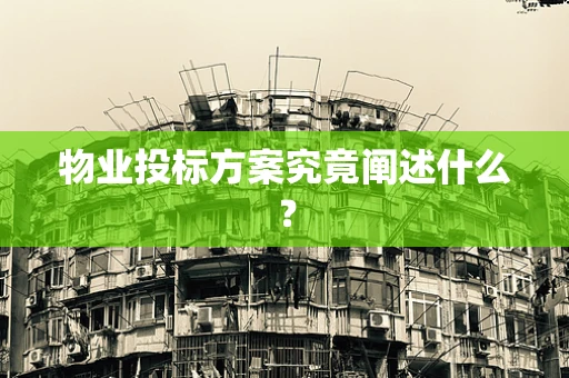 物业投标方案究竟阐述什么？