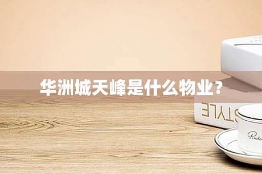 华洲城天峰是什么物业？