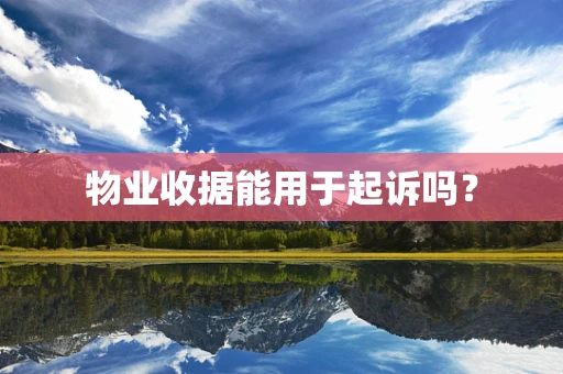 物业收据能用于起诉吗？
