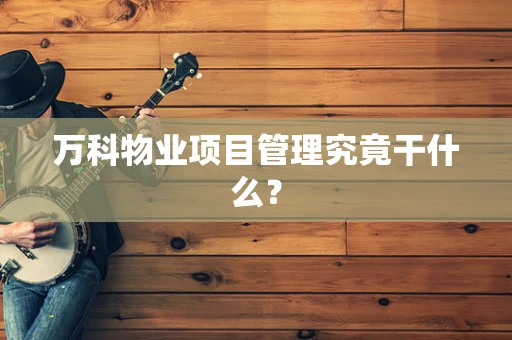 万科物业项目管理究竟干什么？