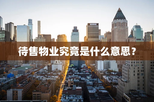 待售物业究竟是什么意思？