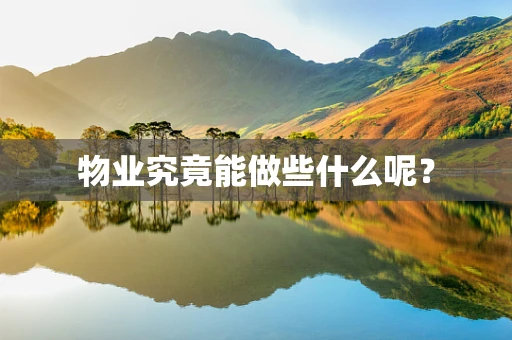物业究竟能做些什么呢？