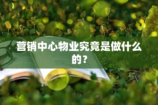营销中心物业究竟是做什么的？
