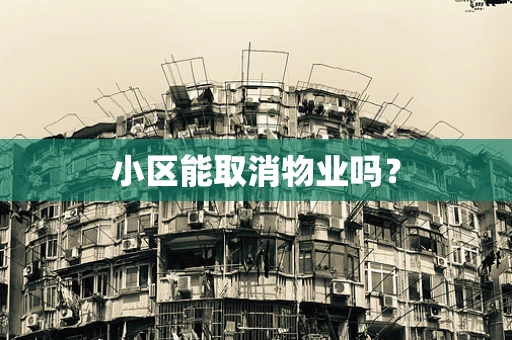 小区能取消物业吗？