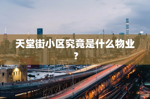 天堂街小区究竟是什么物业？