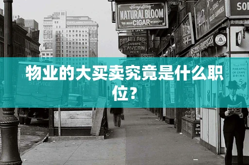 物业的大买卖究竟是什么职位？