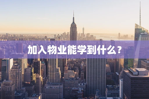 加入物业能学到什么？