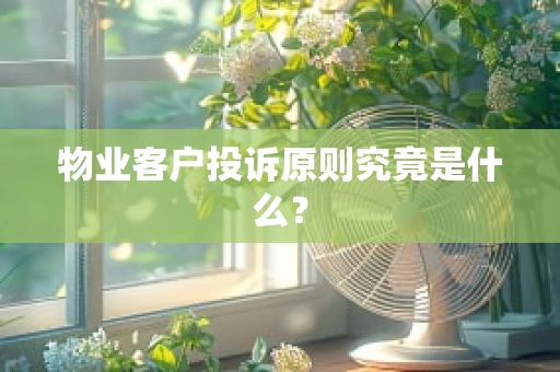 物业客户投诉原则究竟是什么？
