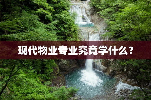 现代物业专业究竟学什么？