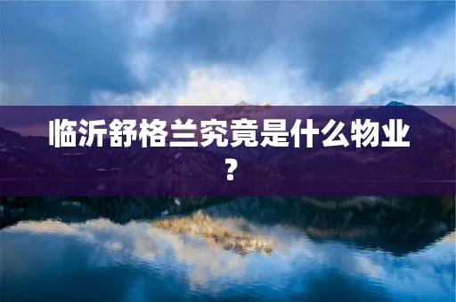临沂舒格兰究竟是什么物业？