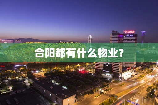 合阳都有什么物业？