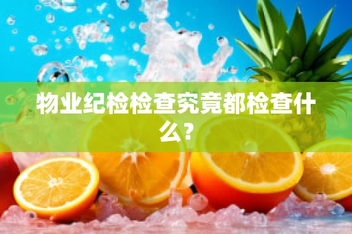 物业纪检检查究竟都检查什么？