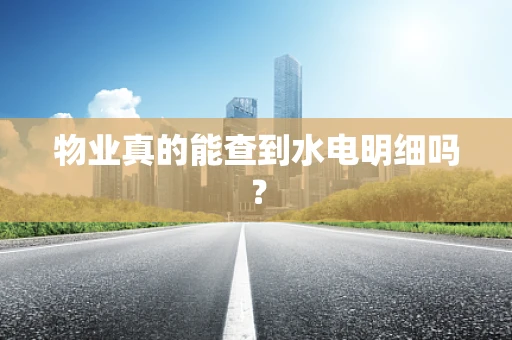 物业真的能查到水电明细吗？