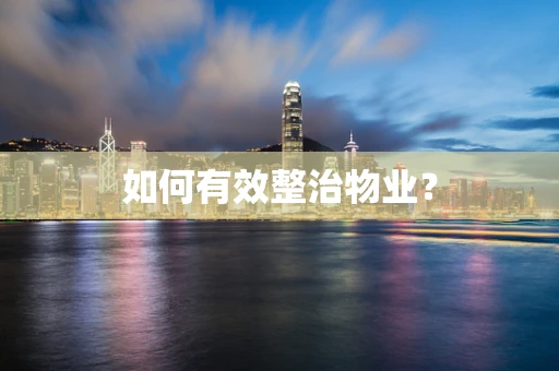 如何有效整治物业？