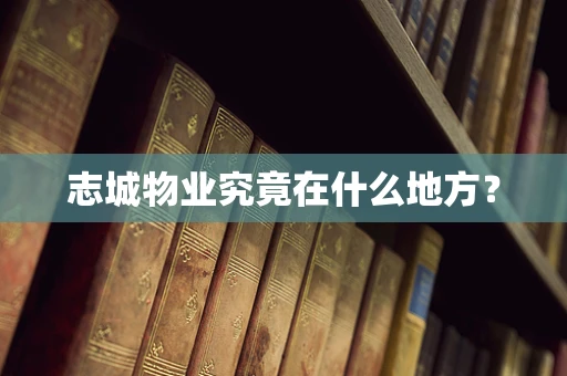 志城物业究竟在什么地方？