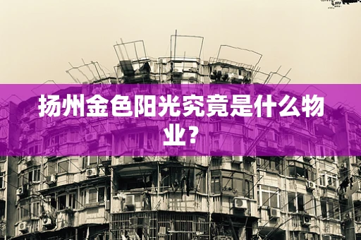 扬州金色阳光究竟是什么物业？